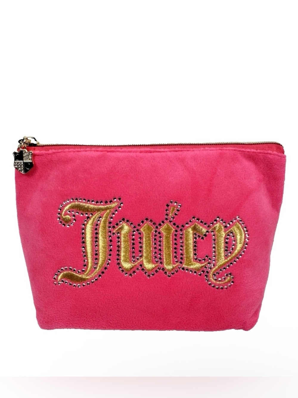 Juicy Couture Pink & Gold Travel Bag w/ Rhinestone Logo + Bottle - NWT